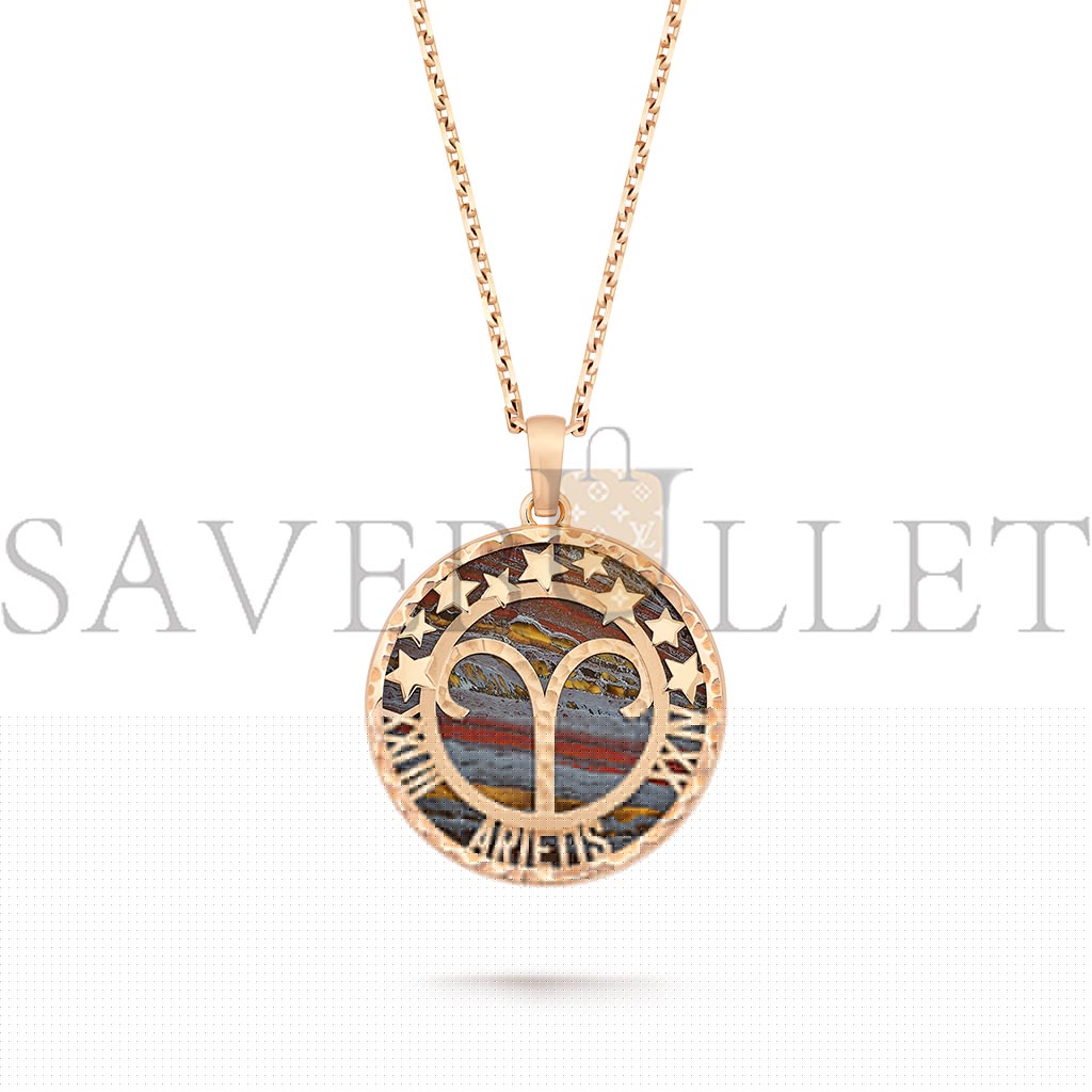 VAN CLEEF ARPELS ZODIAQUE LONG NECKLACE ARIETIS (ARIES) - ROSE GOLD, IRON EYE  VCARP9R800